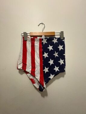 American Flag High-Waist Shorts - Stars & Stripes - booty shorts